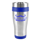 Branded 400ml Stainless Steel Tumbler with Screw Top Lid in Royal Blue