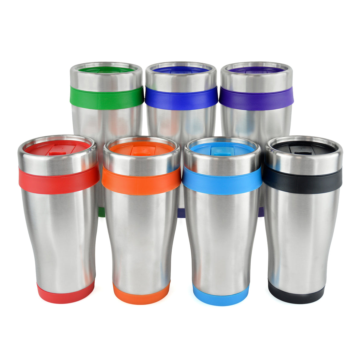 Branded 400ml Stainless Steel Tumbler with Screw Top Lid