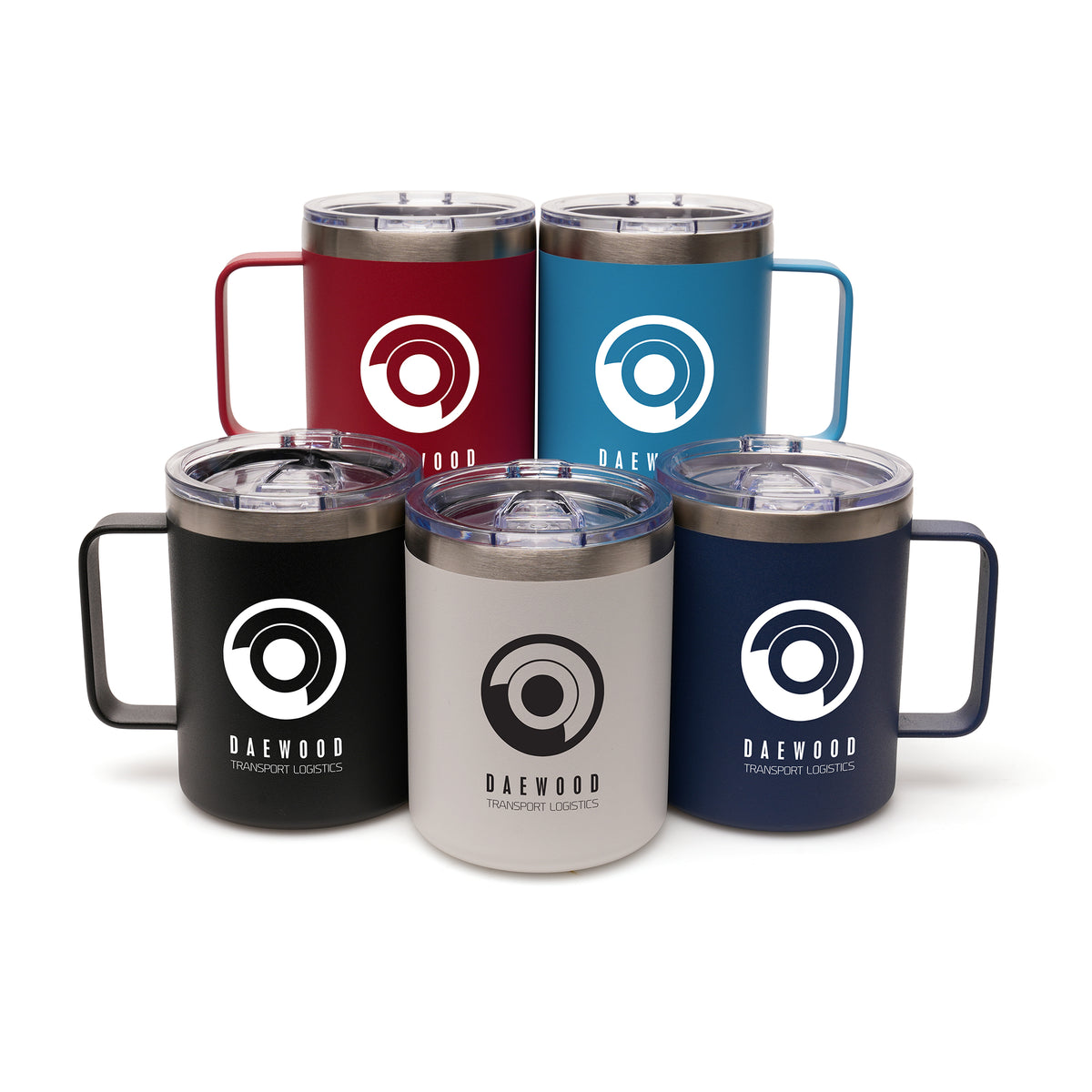 Branded 350ml Stainless Steel Travel Mug with Integrated Handle