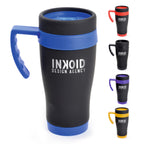 Branded 400ml Matt Black Stainless Steel Travel Mug