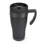 Branded 400ml Matt Black Stainless Steel Travel Mug