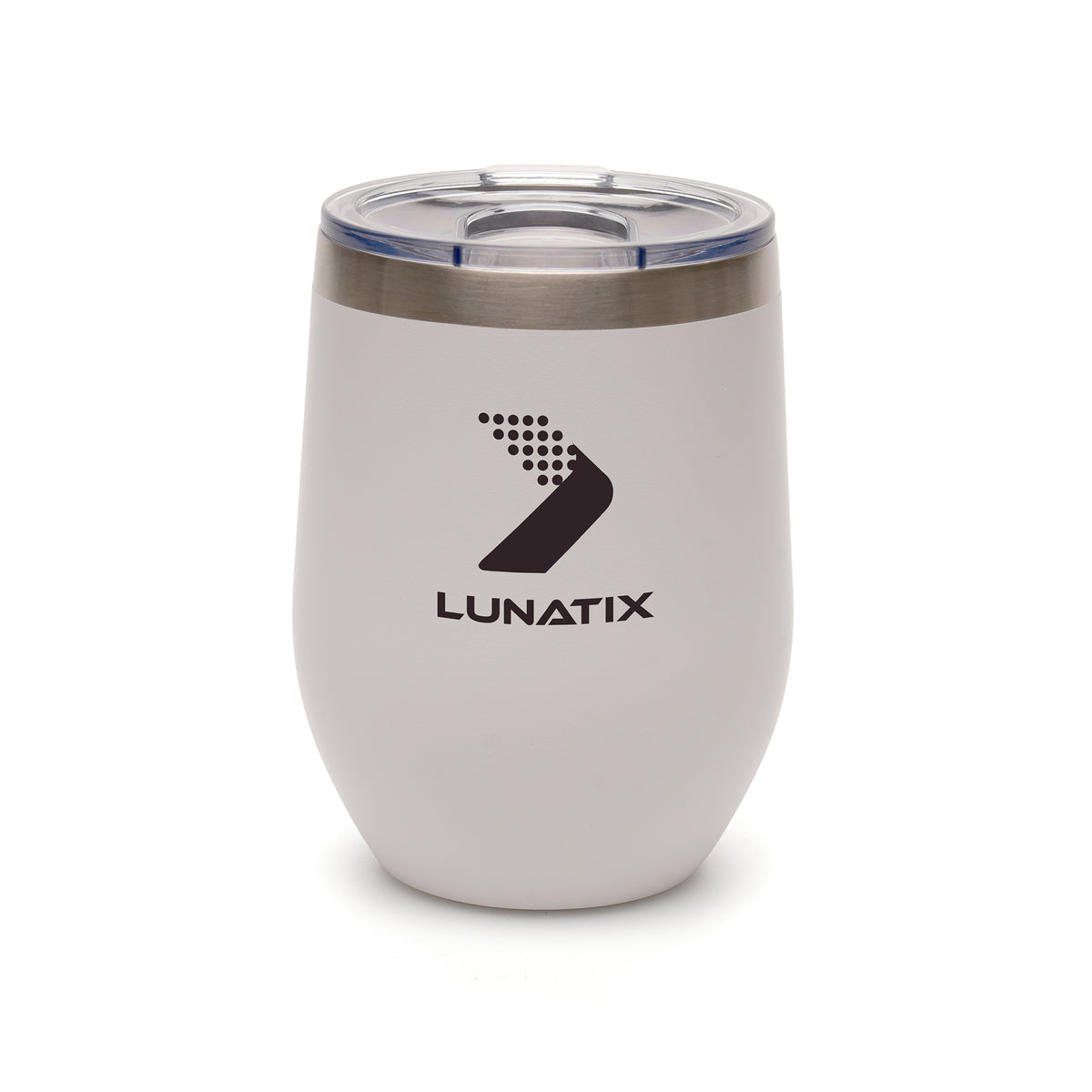 Branded 360ml Insulated Stainless Steel Travel Tumbler in White