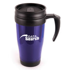 Branded 400ml Translucent Double Walled Travel Mug in Blue