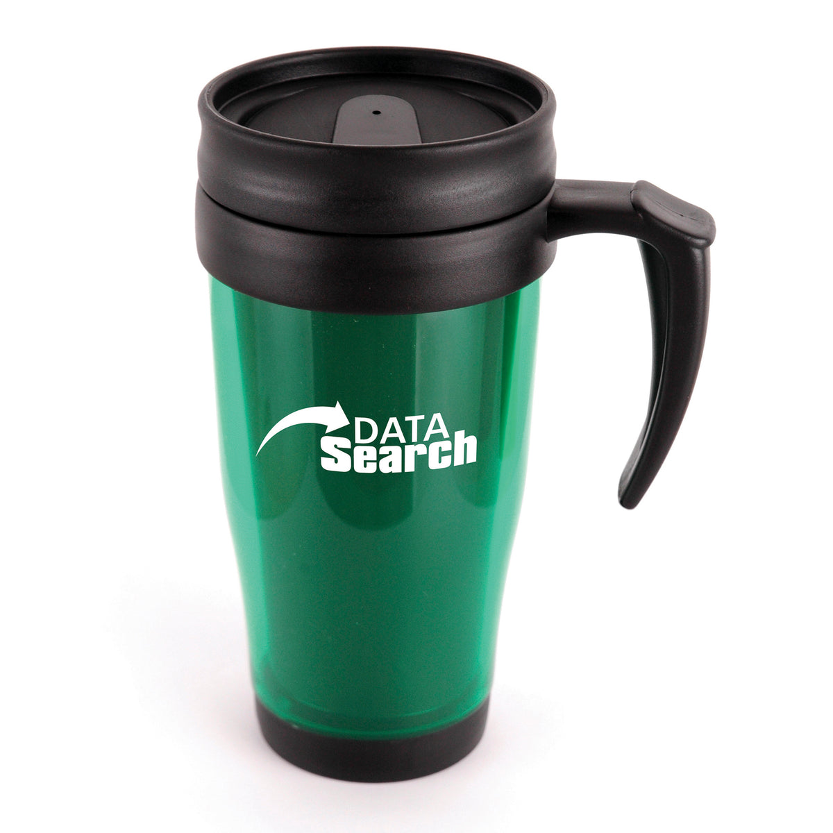 Branded 400ml Translucent Double Walled Travel Mug in Green