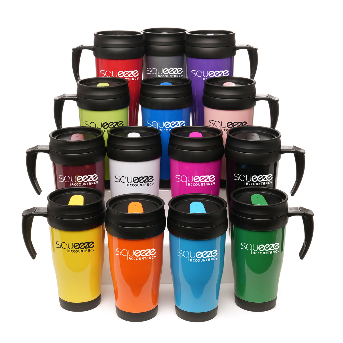 Branded 400ml Double Walled Coloured Travel Mug