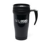 Branded 400ml Double Walled Coloured Travel Mug in Black