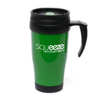 Branded 400ml Double Walled Coloured Travel Mug in Dark Green