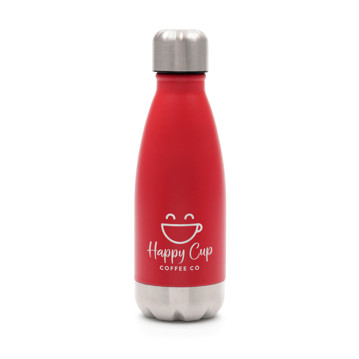 Branded 500ml Powder-Coated Stainless Steel Bottle in Red