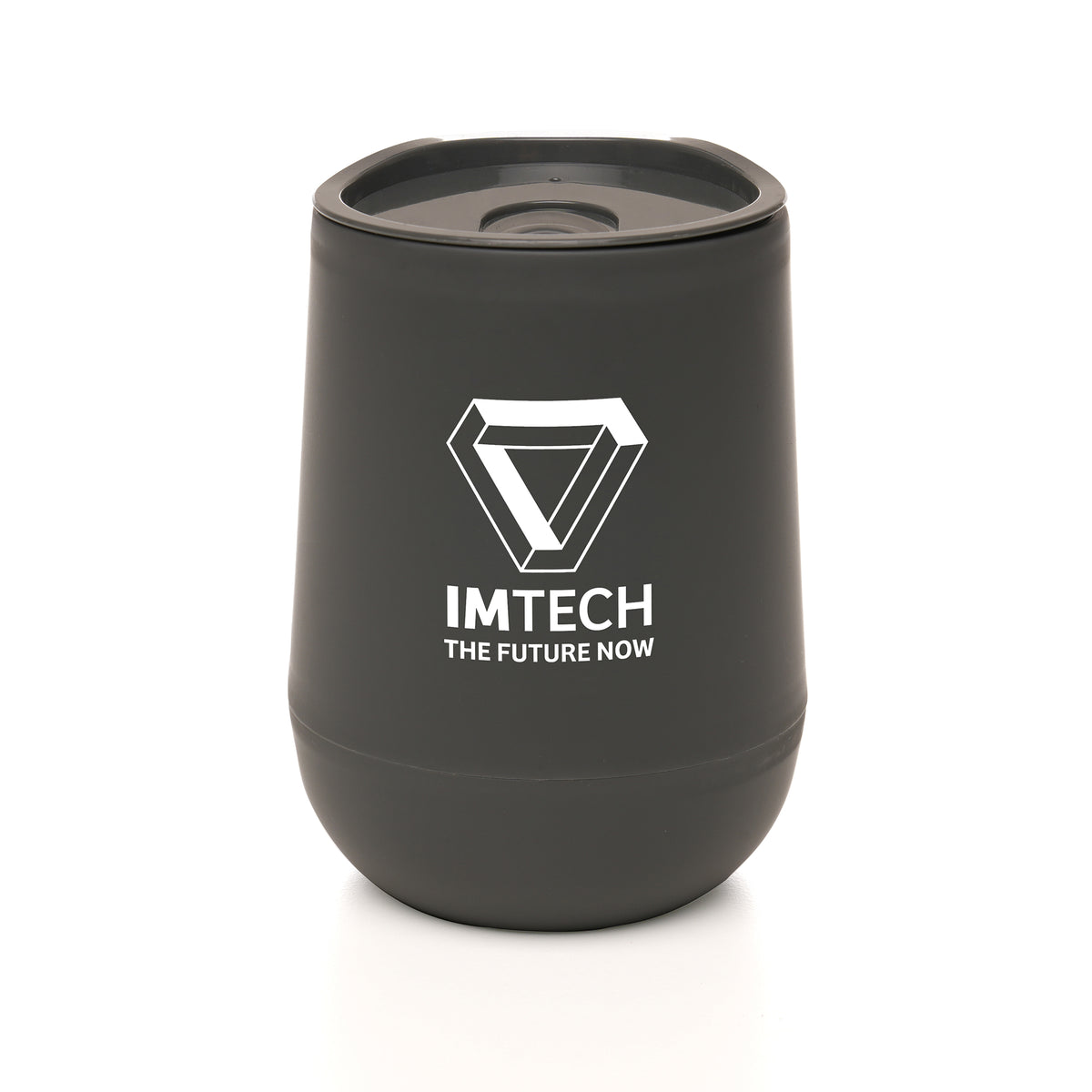 Branded 350ml Double Walled Tumbler with Slide Sipper in Dark Grey