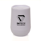 Branded 350ml Double Walled Tumbler with Slide Sipper in White