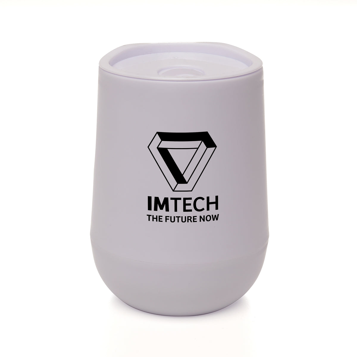 Branded 350ml Double Walled Tumbler with Slide Sipper in White