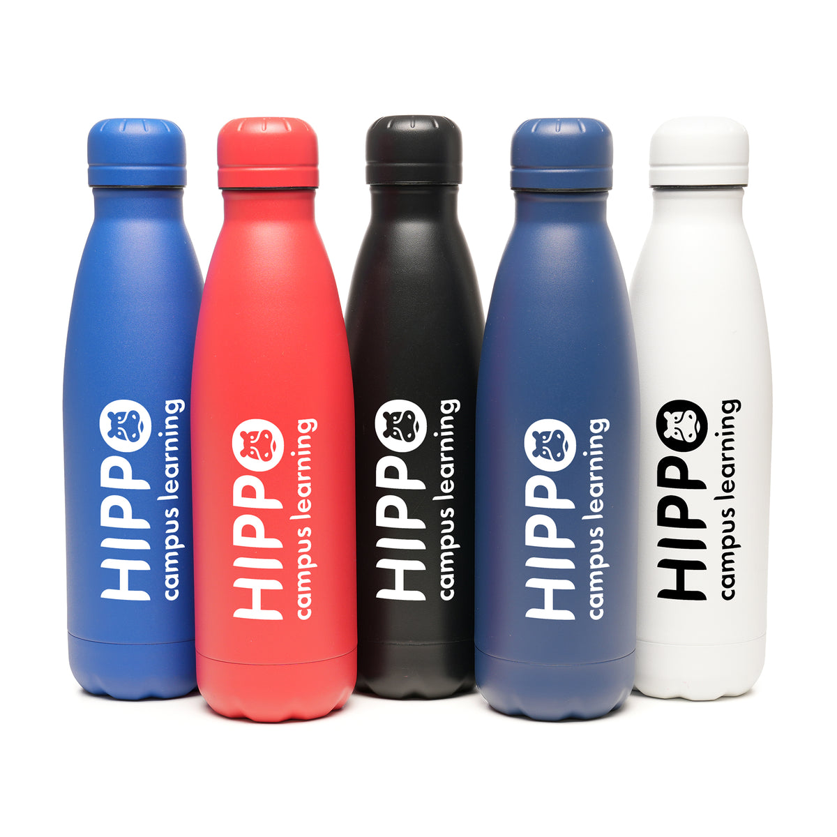 Branded 500ml Double-Walled Matte Bottle with Coloured Lid
