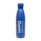 Branded 500ml Double-Walled Matte Bottle with Coloured Lid in Royal Blue