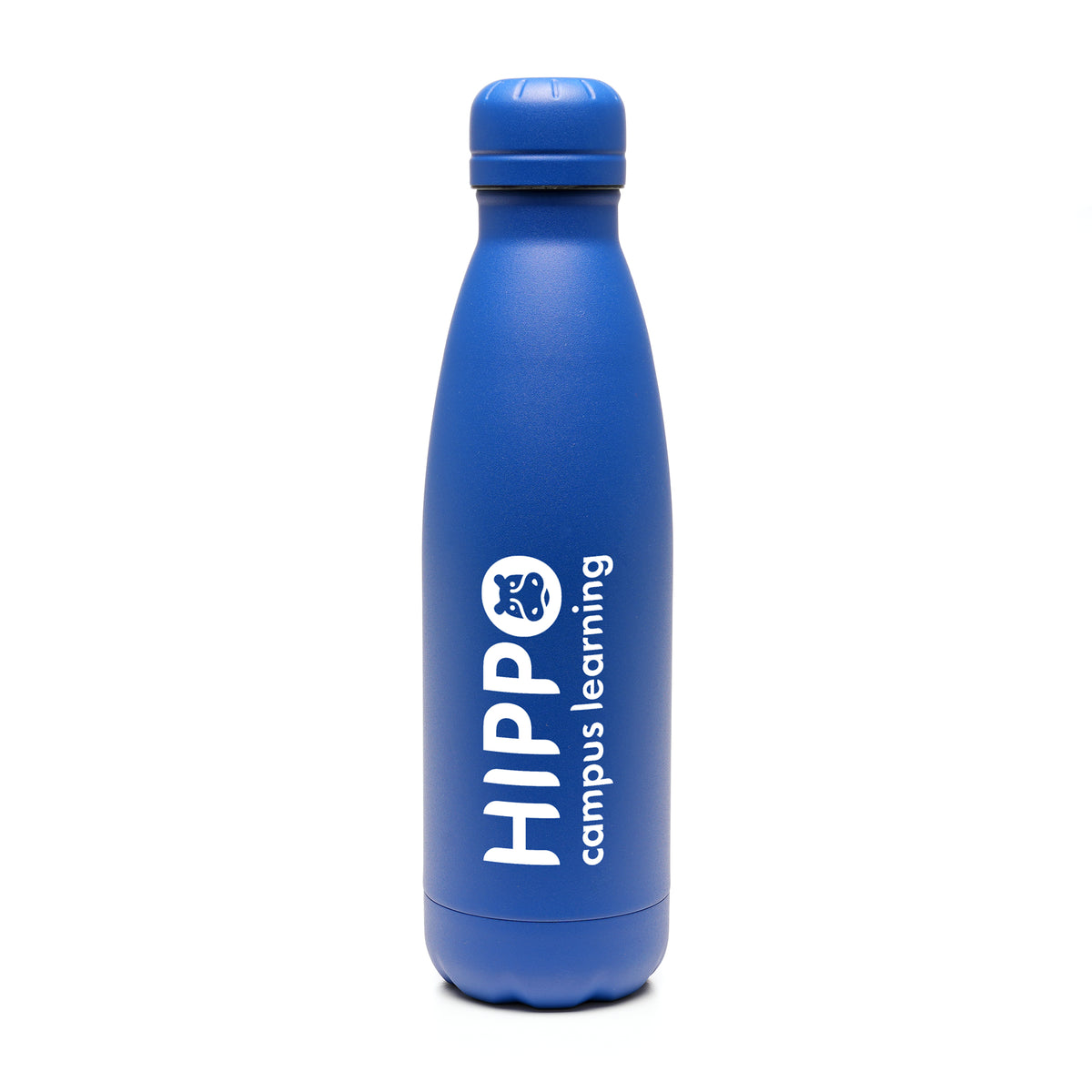 Branded 500ml Double-Walled Matte Bottle with Coloured Lid in Royal Blue