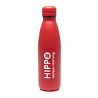 Branded 500ml Double-Walled Matte Bottle with Coloured Lid in Red