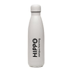 Branded 500ml Double-Walled Matte Bottle with Coloured Lid in White