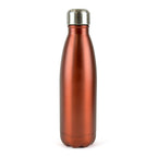 Branded 500ml Double-Walled Brushed Metallic Steel Bottle