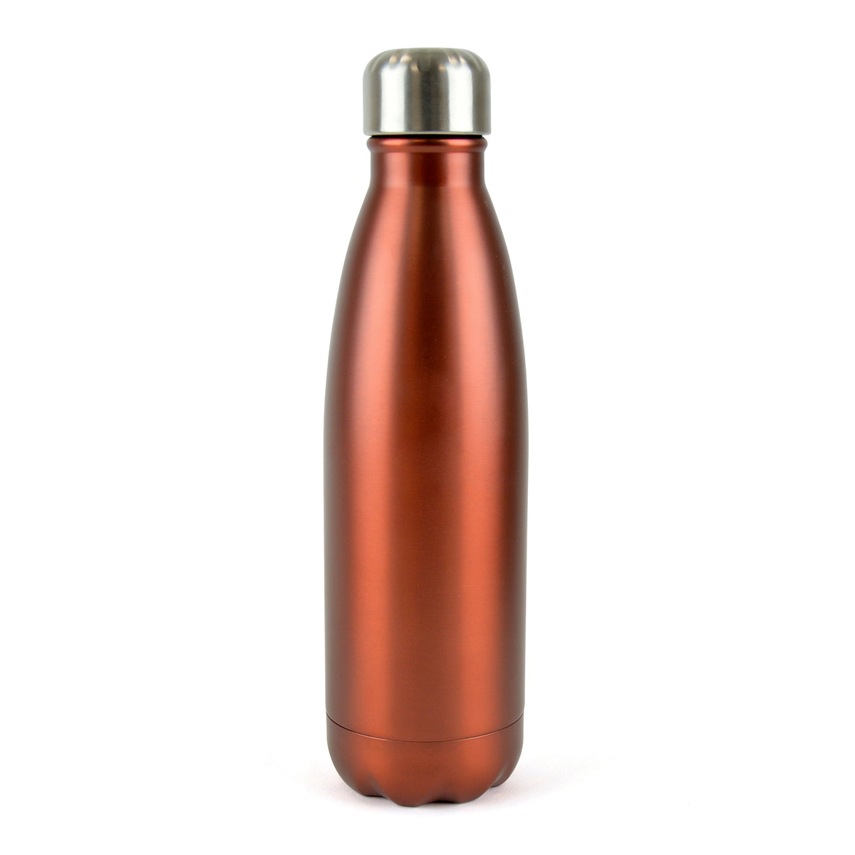 Branded 500ml Double-Walled Brushed Metallic Steel Bottle
