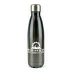 Branded 500ml Double-Walled Brushed Metallic Steel Bottle in Gun Metal