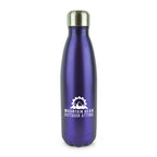 Branded 500ml Double-Walled Brushed Metallic Steel Bottle in Purple