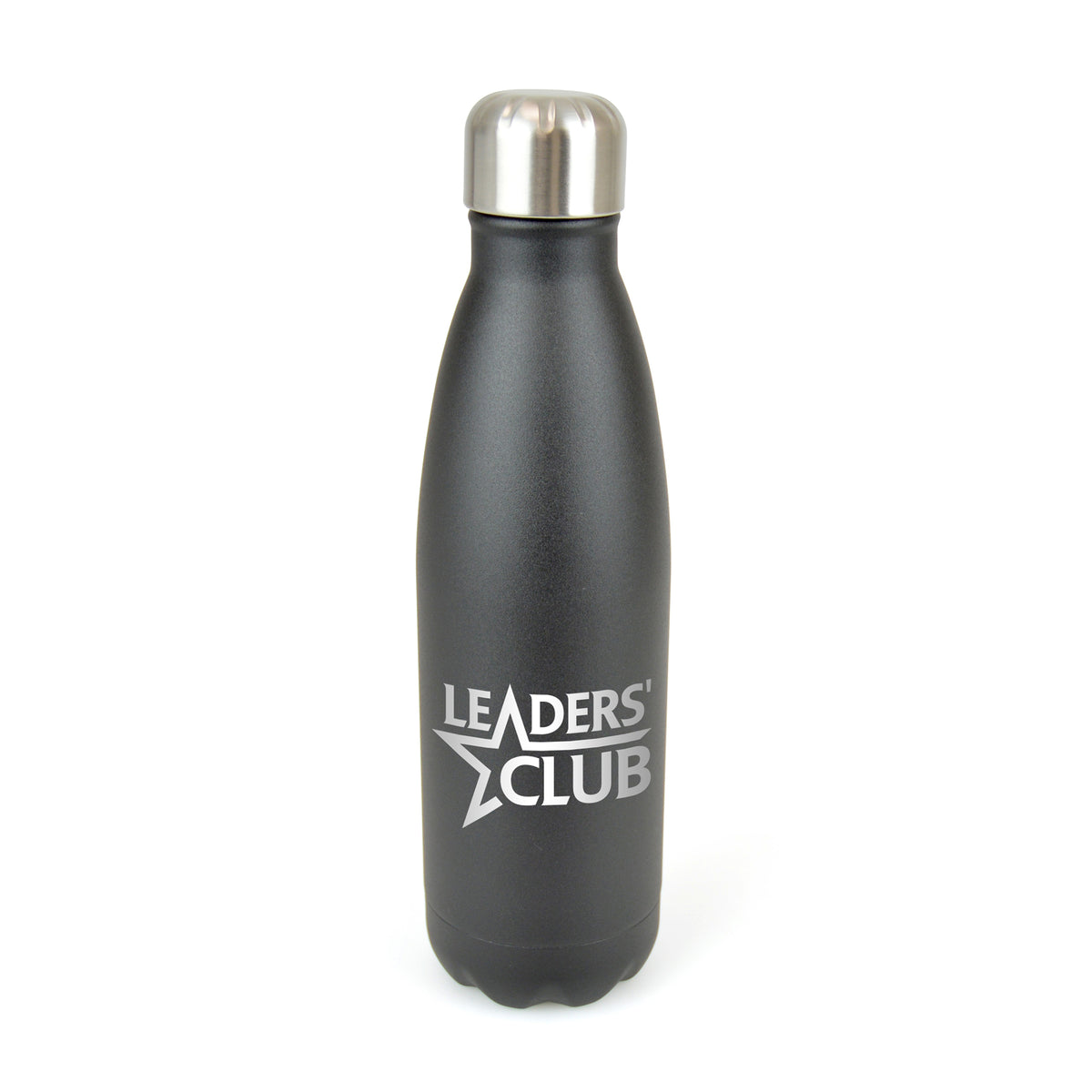 Branded 500ml Double-Walled Matt Stainless Steel Bottle in Black