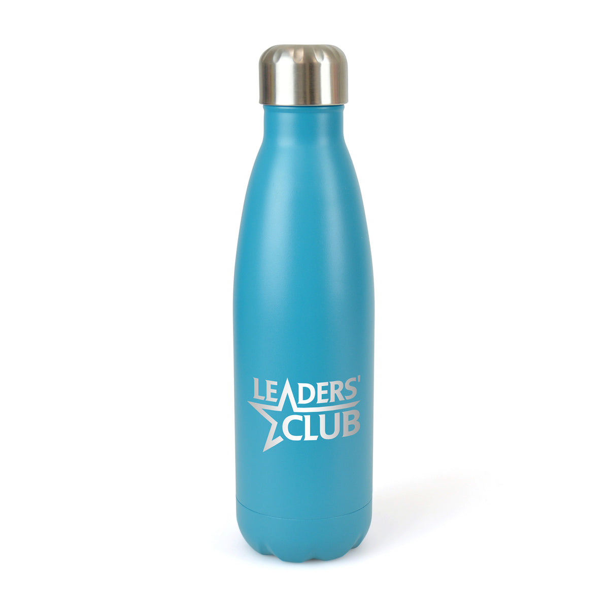 Branded 500ml Double-Walled Matt Stainless Steel Bottle in Cyan