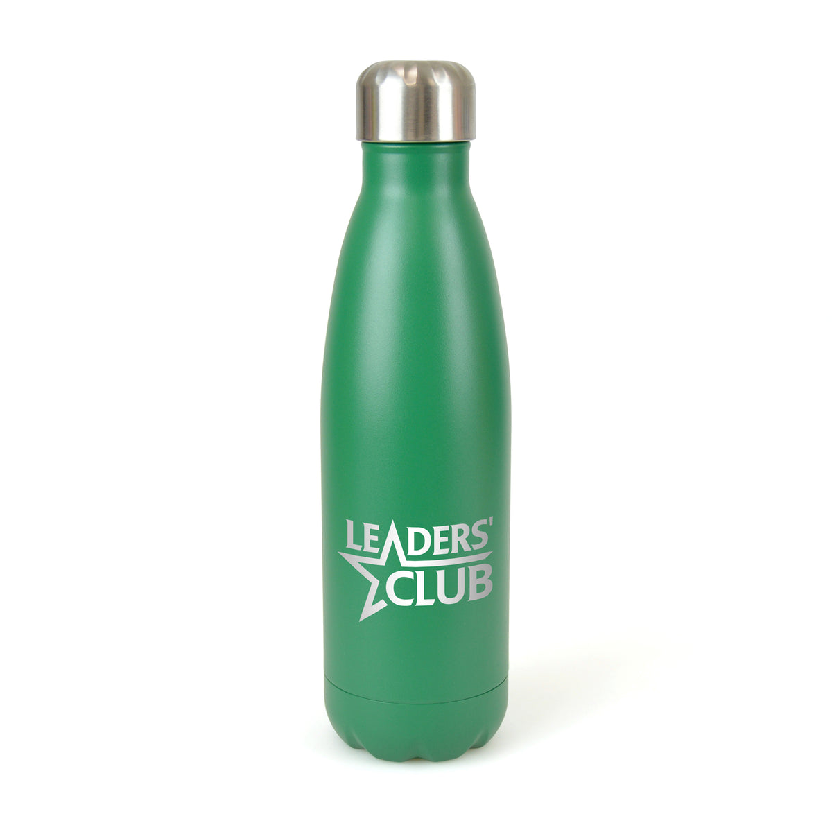 Branded 500ml Double-Walled Matt Stainless Steel Bottle in Dark Green