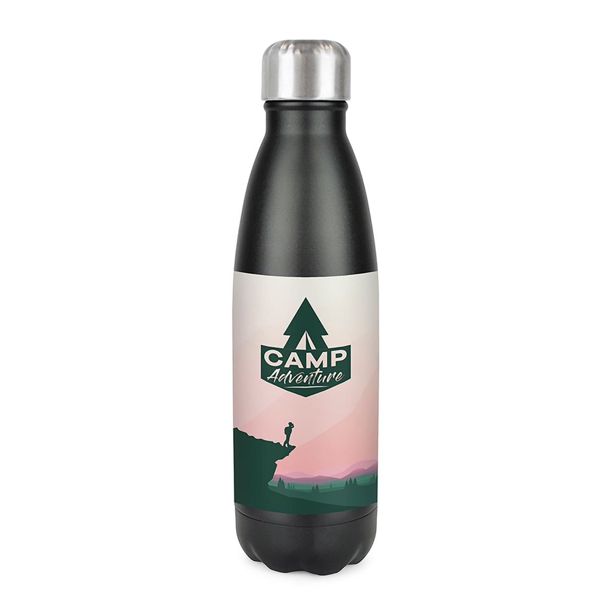 Branded 500ml Double-Walled Matt Stainless Steel Bottle