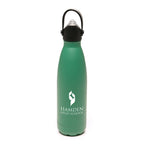 Branded 500ml Double-Walled Steel Bottle with Sipper and Straw in Green