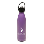 Branded 500ml Double-Walled Steel Bottle with Sipper and Straw in Purple