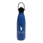 Branded 500ml Double-Walled Steel Bottle with Sipper and Straw in Royal Blue