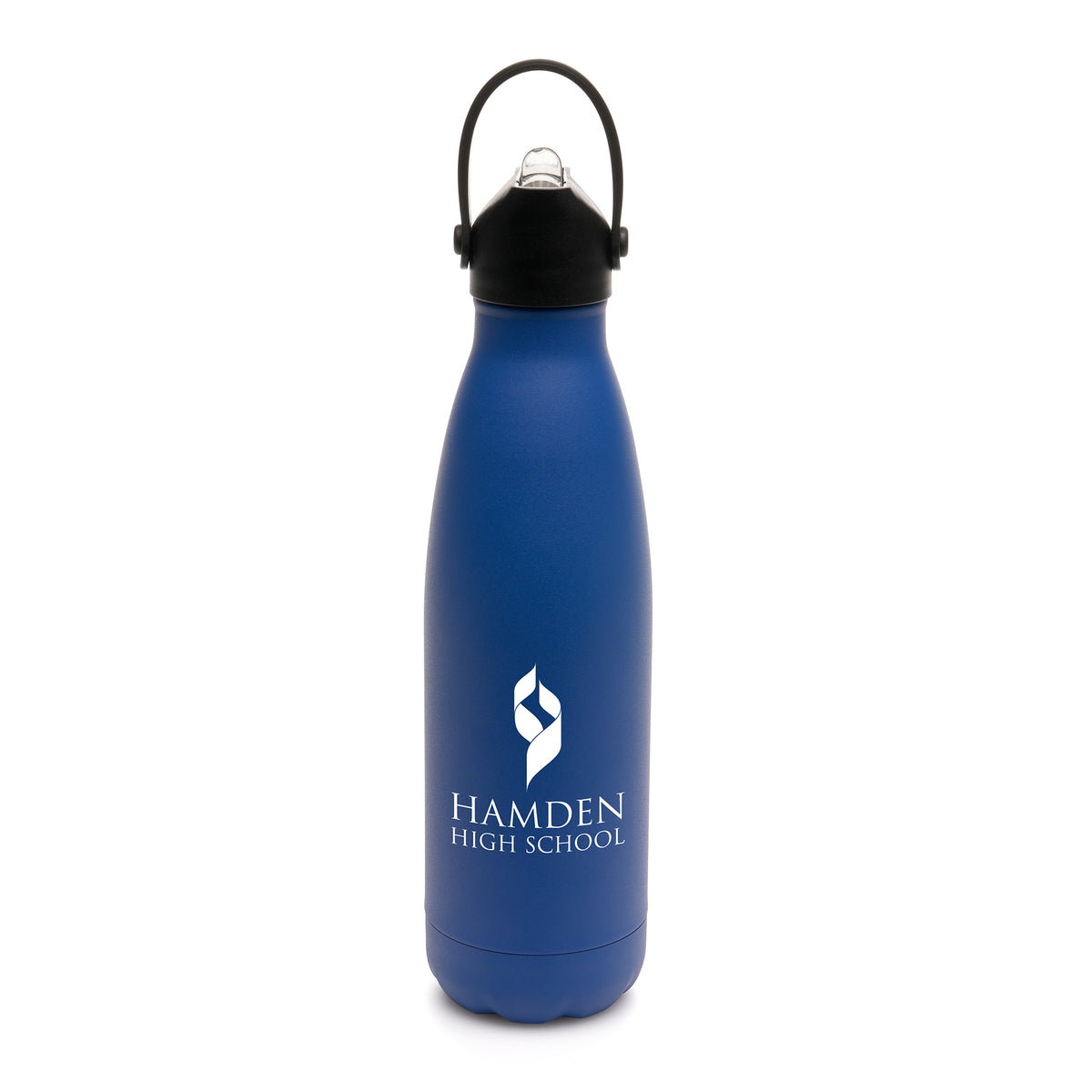 Branded 500ml Double-Walled Steel Bottle with Sipper and Straw in Royal Blue