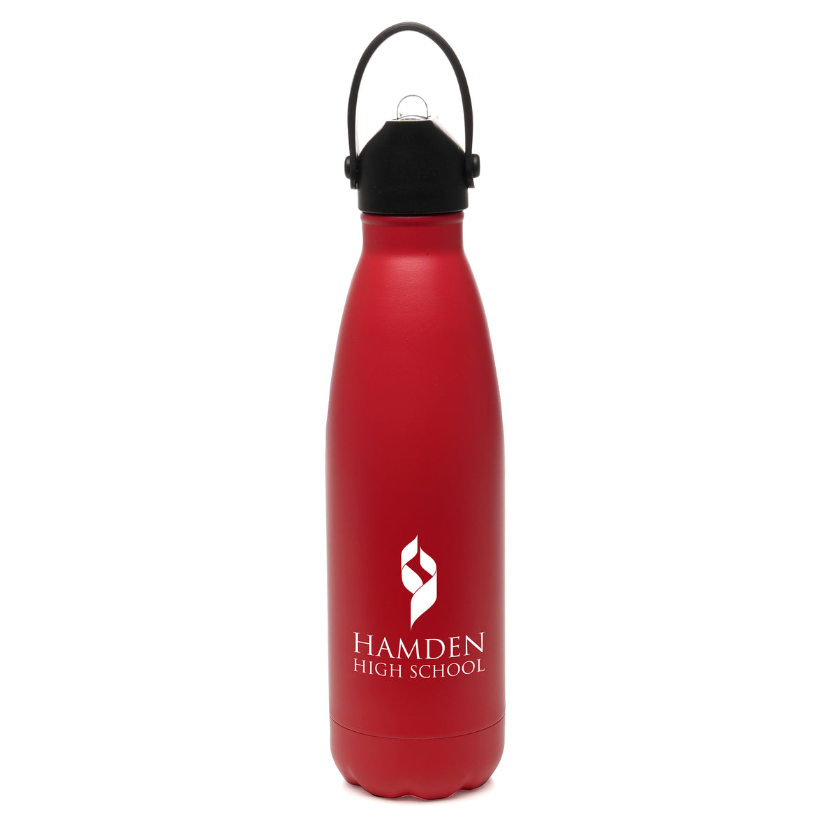 Branded 500ml Double-Walled Steel Bottle with Sipper and Straw in Red