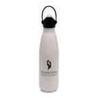Branded 500ml Double-Walled Steel Bottle with Sipper and Straw in White