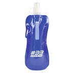 Branded 400ml Foldable Roll Up Bottle in Blue