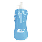 Branded 400ml Foldable Roll Up Bottle in Cyan