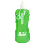 Branded 400ml Foldable Roll Up Bottle in Green