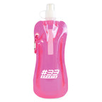Branded 400ml Foldable Roll Up Bottle in Pink