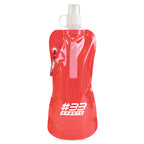 Branded 400ml Foldable Roll Up Bottle in Red