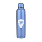 Branded 550ml Double-Walled Matt Steel Sports Bottle in Blue