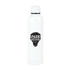 Branded 550ml Double-Walled Matt Steel Sports Bottle in White