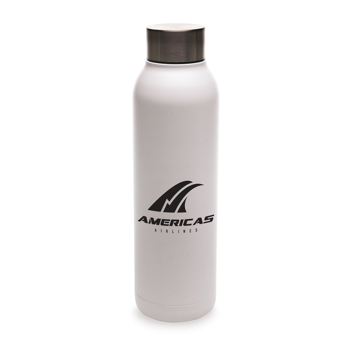 Branded 630ml Recycled Stainless Steel Insulated Bottle in White