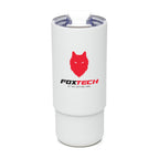 Branded 630ml Copper-lined Stainless Steel Tumbler with Straw in White