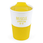 Branded 330ml Take Out Mug with Rubber Grip in Yellow