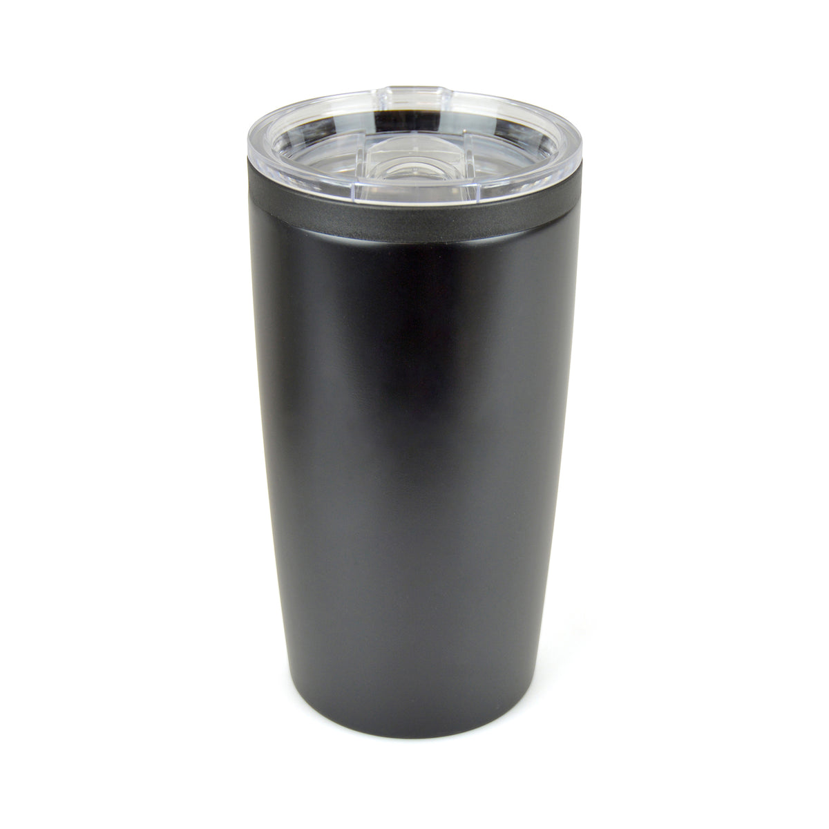 Branded 550ml Stainless Steel Tumbler with Clear Push-on Lid