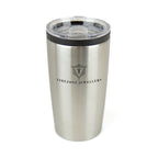 Branded 550ml Stainless Steel Tumbler with Clear Push-on Lid in Silver