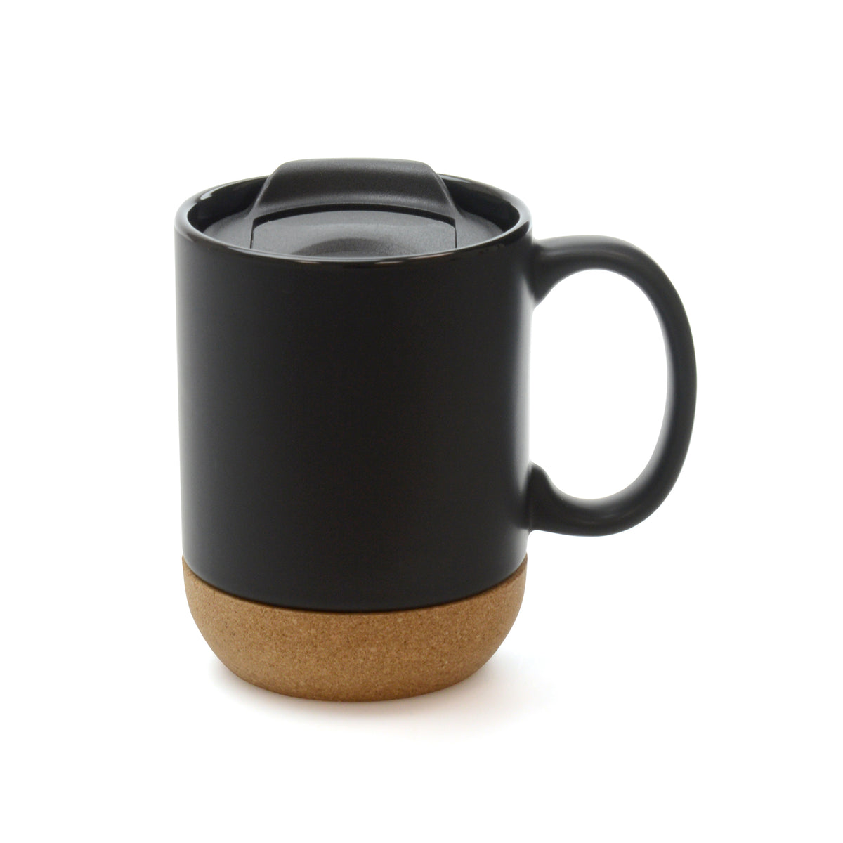Branded 400ml Ceramic Mug with Cork Base and Push-On Lid