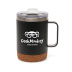 Branded 360ml Recycled Stainless Steel Travel Mug with Cork Base