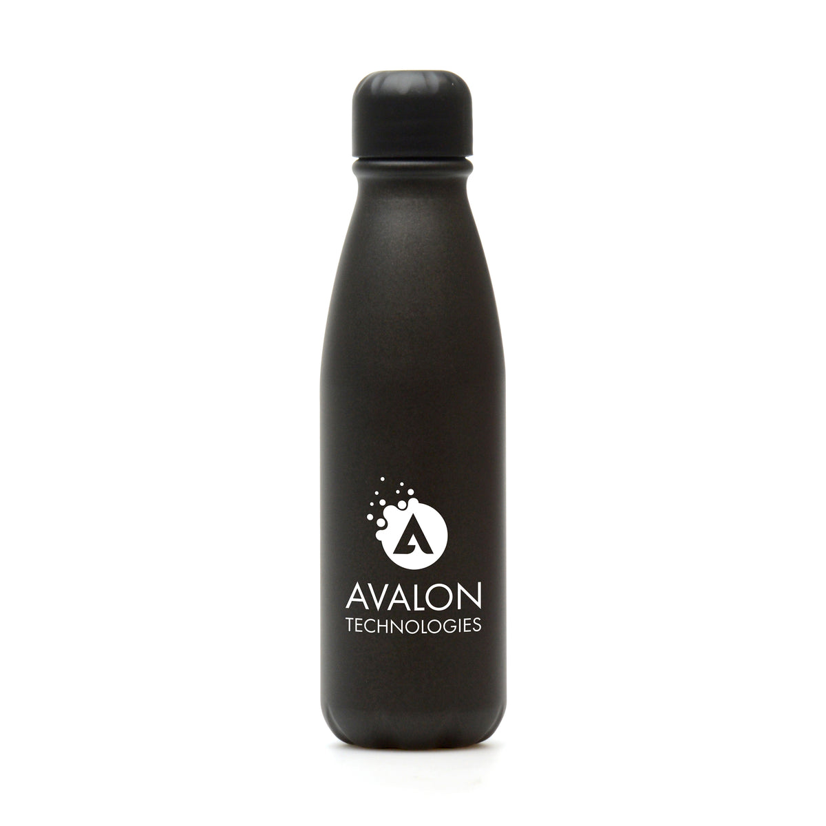 Branded 550ml Powder-Finish Aluminium Drinks Bottle in Gun Metal