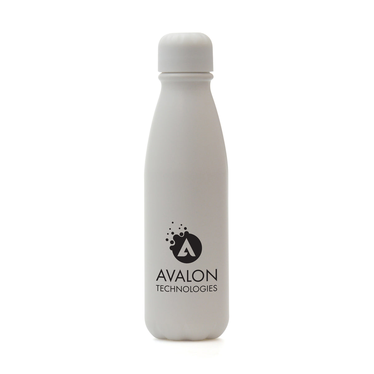 Branded 550ml Powder-Finish Aluminium Drinks Bottle in White